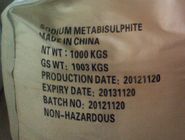 so2 65٪ ميتابيسولفيت الصوديوم الغذاء الصف إيك نو 231-673-0 Na2S2O5 97٪ الطهارة سمبس